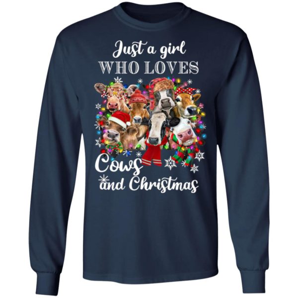 Just A Girl Who Loves Cows And Christmas Sweatshirt, Hoodie