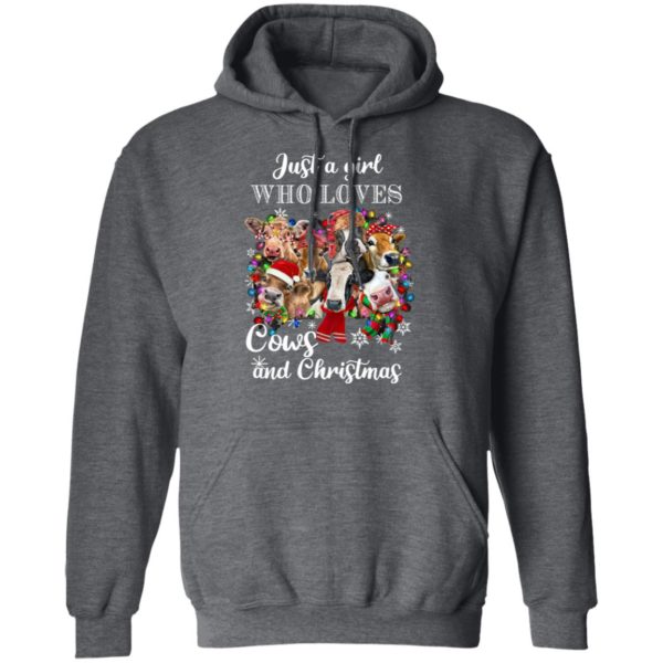 Just A Girl Who Loves Cows And Christmas Sweatshirt, Hoodie