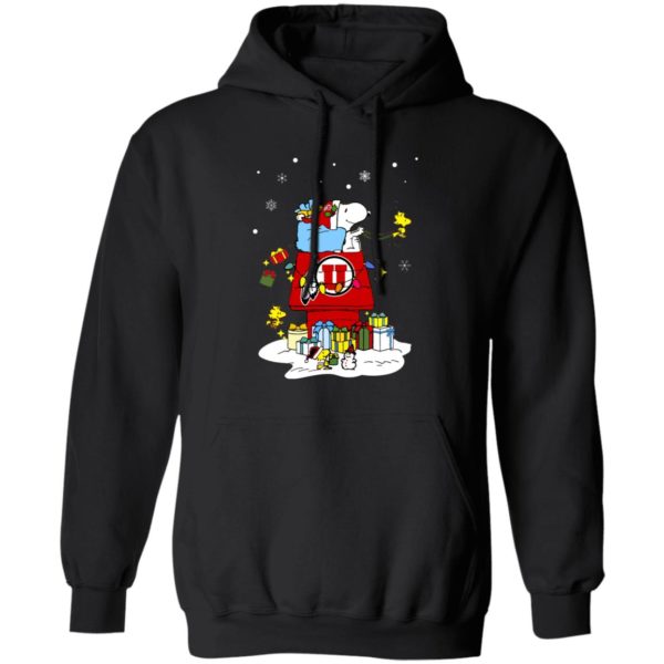 Utah Utes Santa Snoopy Wish You A Merry Christmas Shirt