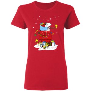 Wisconsin Badgers Santa Snoopy Wish You A Merry Christmas Shirt