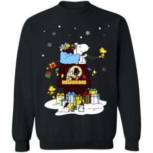 Washington Redskins Santa Snoopy Wish You A Merry Christmas Shirt