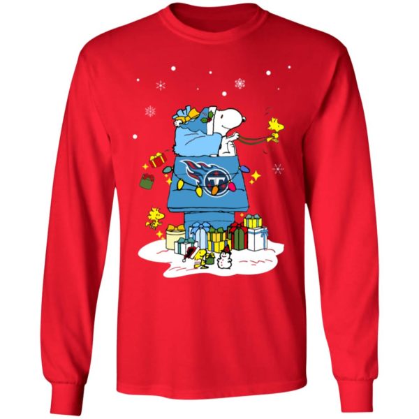 Tennessee Titans Santa Snoopy Wish You A Merry Christmas Shirt