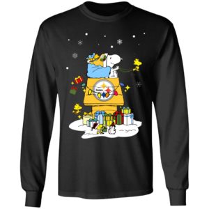 Pittsburgh Steelers Santa Snoopy Wish You A Merry Christmas Shirt