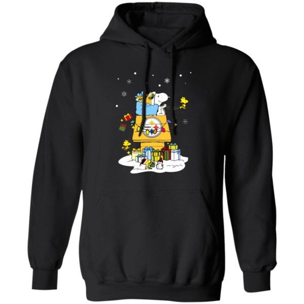 Pittsburgh Steelers Santa Snoopy Wish You A Merry Christmas Shirt