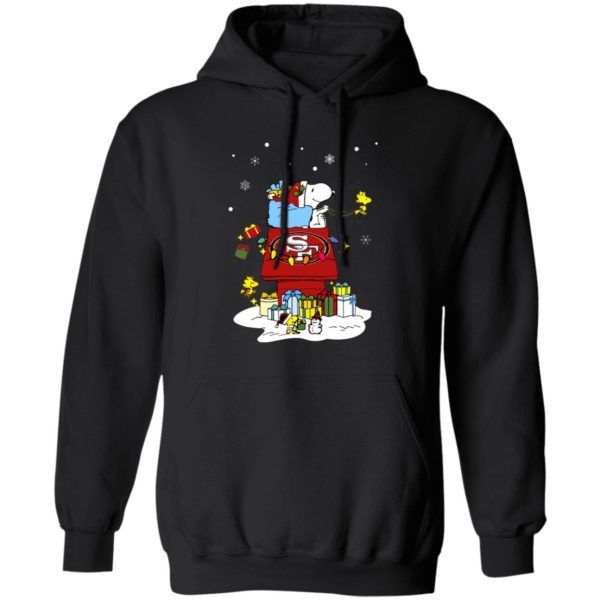 San Francisco 49ers Santa Snoopy Wish You A Merry Christmas Shirt