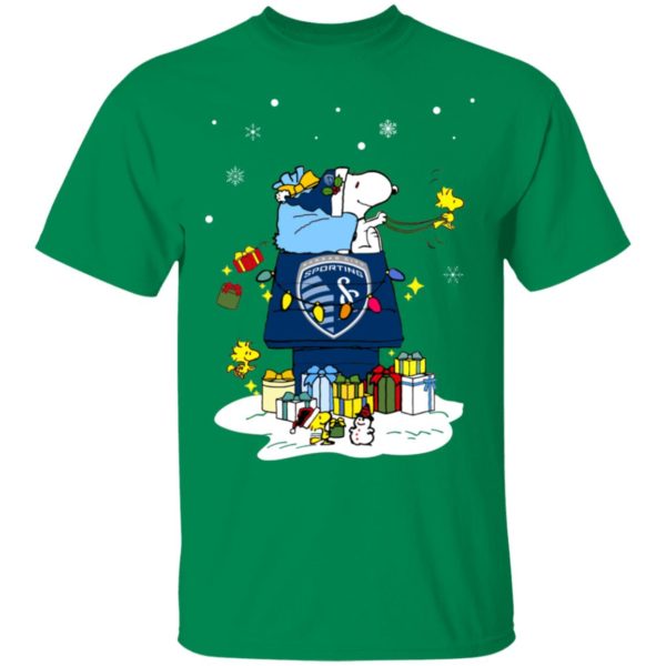 Sporting Kansas City Santa Snoopy Wish You A Merry Christmas Shirt