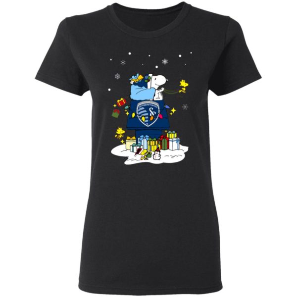 Sporting Kansas City Santa Snoopy Wish You A Merry Christmas Shirt