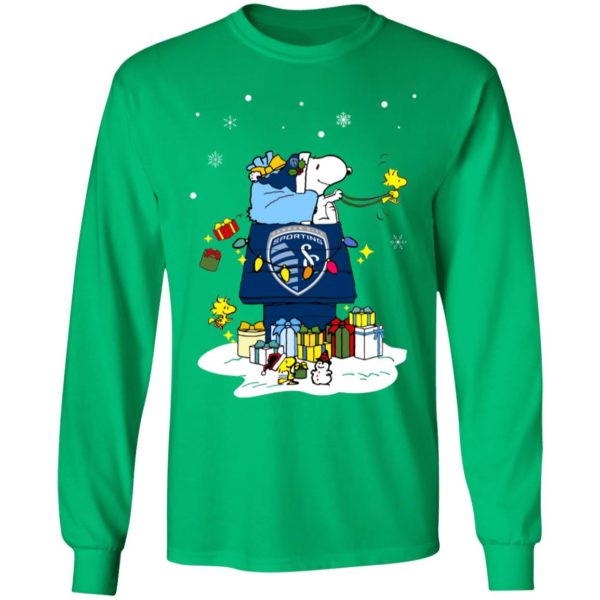 Sporting Kansas City Santa Snoopy Wish You A Merry Christmas Shirt