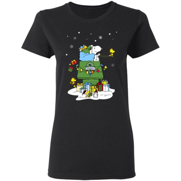 Seattle Sounders FC Santa Snoopy Wish You A Merry Christmas Shirt