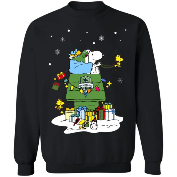 Seattle Sounders FC Santa Snoopy Wish You A Merry Christmas Shirt