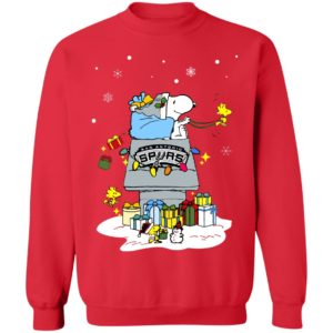 San Antonio Spurs Santa Snoopy Wish You A Merry Christmas Shirt