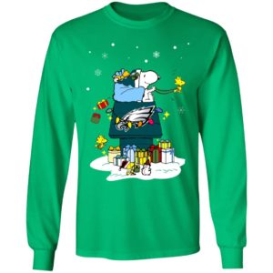 Philadelphia Eagles Santa Snoopy Wish You A Merry Christmas Shirt