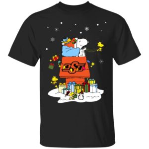 Oklahoma State Cowboys Santa Snoopy Wish You A Merry Christmas Shirt