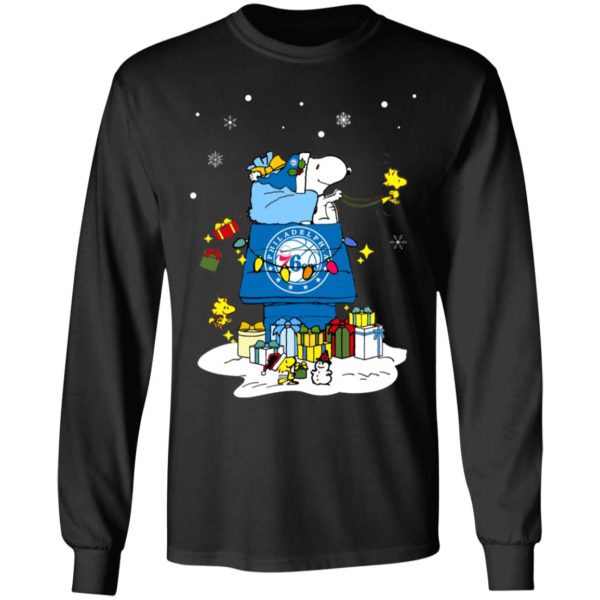 Philadelphia 76er Santa Snoopy Wish You A Merry Christmas Shirt
