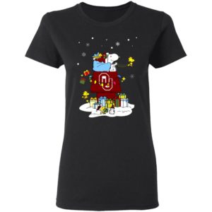Oklahoma Sooners Santa Snoopy Wish You A Merry Christmas Shirt