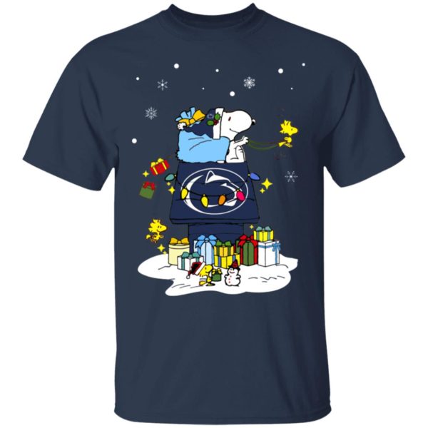 Penn State Nittany Lions Santa Snoopy Wish You A Merry Christmas Shirt
