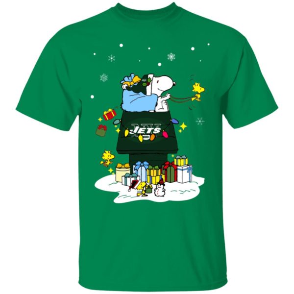 New York Jets Santa Snoopy Wish You A Merry Christmas Shirt