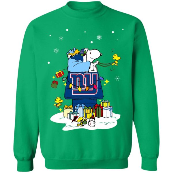 New York Giants Santa Snoopy Wish You A Merry Christmas Shirt