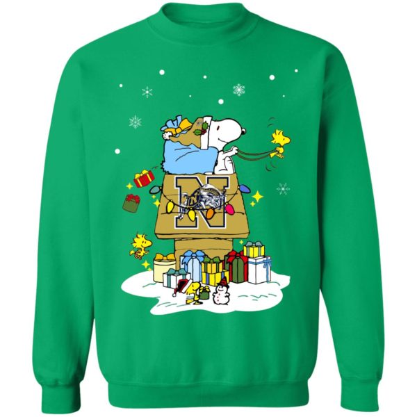 Navy Midshipmen Santa Snoopy Wish You A Merry Christmas Shirt