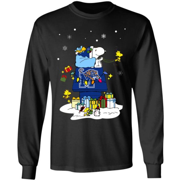 Memphis Tigers Santa Snoopy Wish You A Merry Christmas Shirt