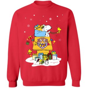 LSU Tigers Santa Snoopy Wish You A Merry Christmas Shirt