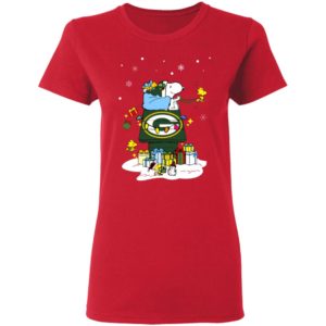 Green Bay Packers Santa Snoopy Wish You A Merry Christmas Shirt