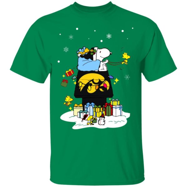 Iowa Hawkeyes Santa Snoopy Wish You A Merry Christmas Shirt