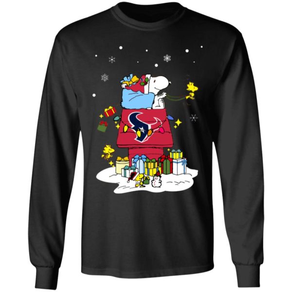 Houston Texans Santa Snoopy Wish You A Merry Christmas Shirt