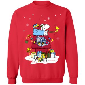 Gonzaga Bulldogs Santa Snoopy Wish You A Merry Christmas Shirt