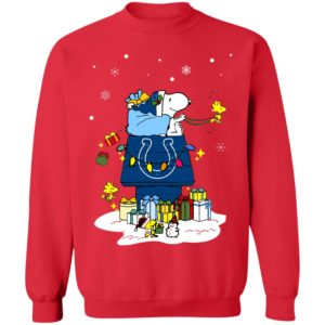 Indianapolis Colts Santa Snoopy Wish You A Merry Christmas Shirt