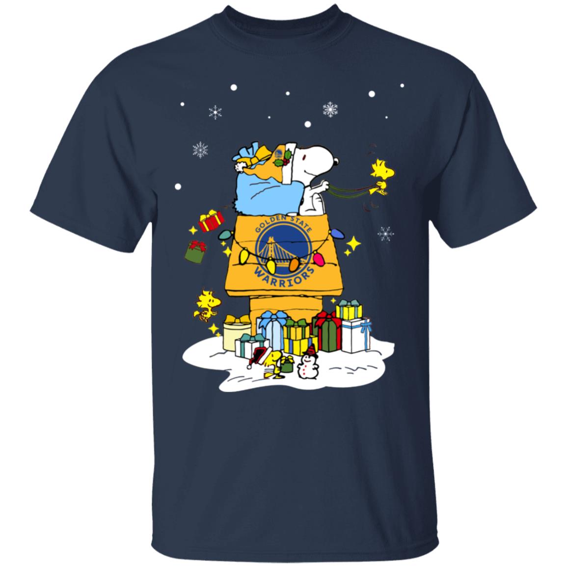 Merry Christmas Season Golden State Warriors Snoopy 3D Hoodie Cute