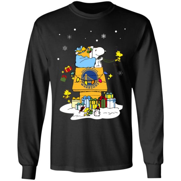 Golden State Warriors Santa Snoopy Wish You A Merry Christmas Shirt