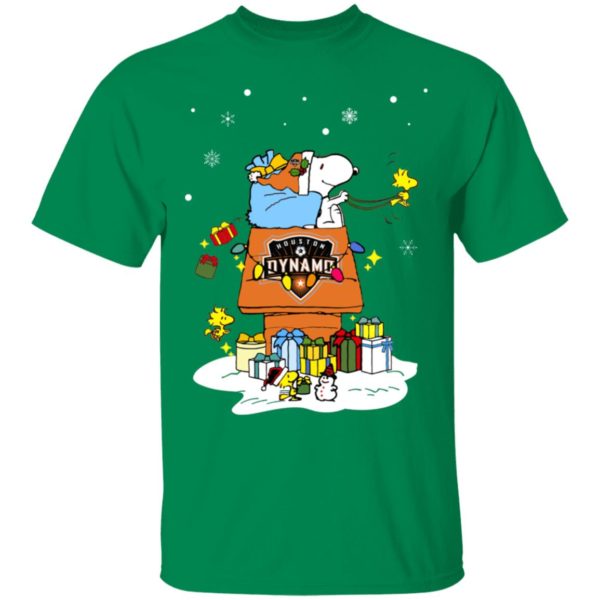Houston Dynamo Santa Snoopy Wish You A Merry Christmas Shirt