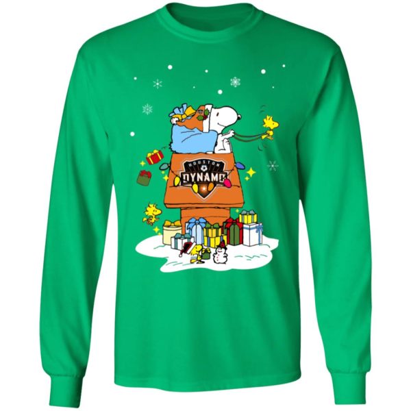 Houston Dynamo Santa Snoopy Wish You A Merry Christmas Shirt