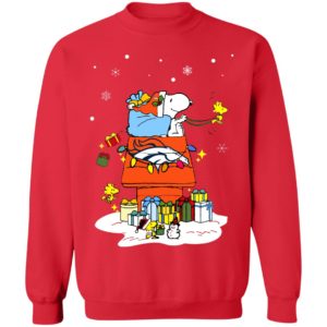 Denver Broncos Santa Snoopy Wish You A Merry Christmas Shirt