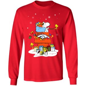 Denver Broncos Santa Snoopy Wish You A Merry Christmas Shirt