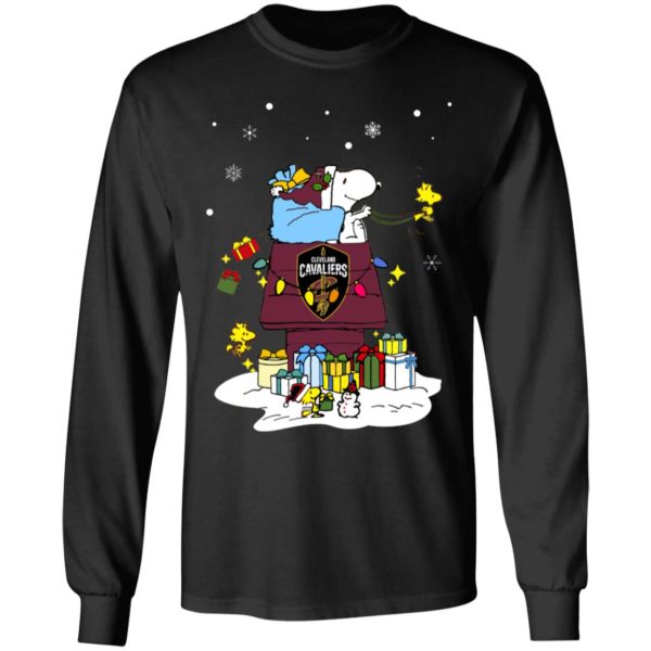 Cleveland Cavaliers Santa Snoopy Wish You A Merry Christmas Shirt