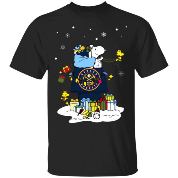 Denver Nuggets Santa Snoopy Wish You A Merry Christmas Shirt