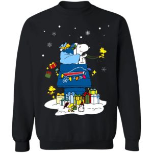 Buffalo Bills Santa Snoopy Wish You A Merry Christmas Shirt