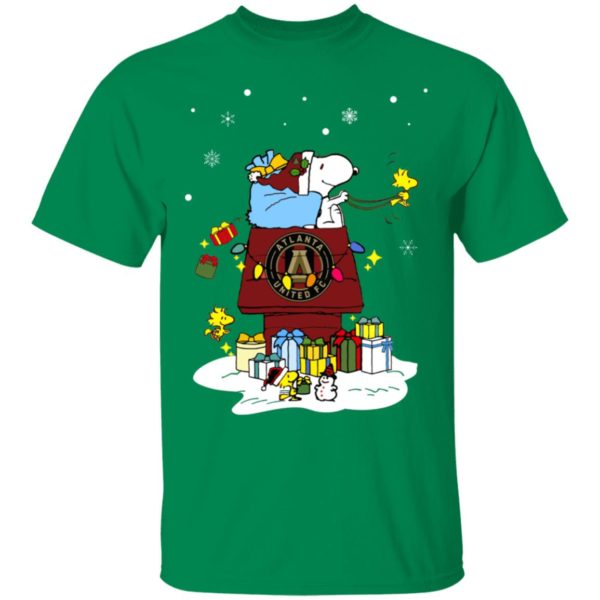 Atlanta United FC Santa Snoopy Wish You A Merry Christmas Shirt