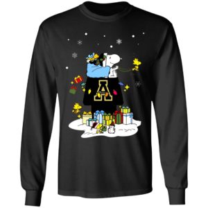 Appalachian State Mountaineers Santa Snoopy Wish You A Merry Christmas Shirt