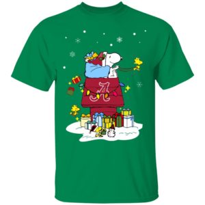 Alabama Crimson Tide Santa Snoopy Wish You A Merry Christmas Shirt