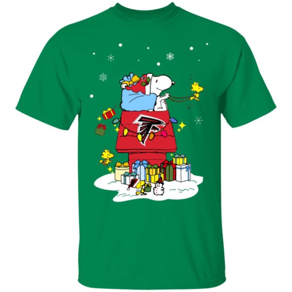Atlanta Falcons Santa Snoopy Wish You A Merry Christmas Shirt