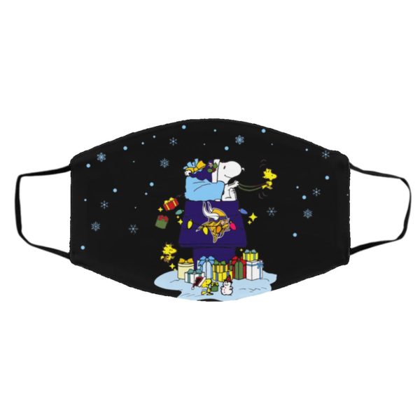 Minnesota Vikings Santa Snoopy Wish You A Merry Christmas face mask