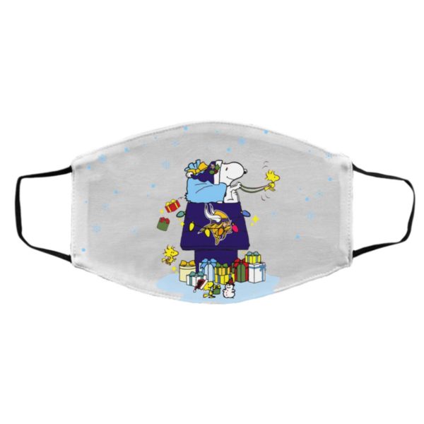 Minnesota Vikings Santa Snoopy Wish You A Merry Christmas face mask