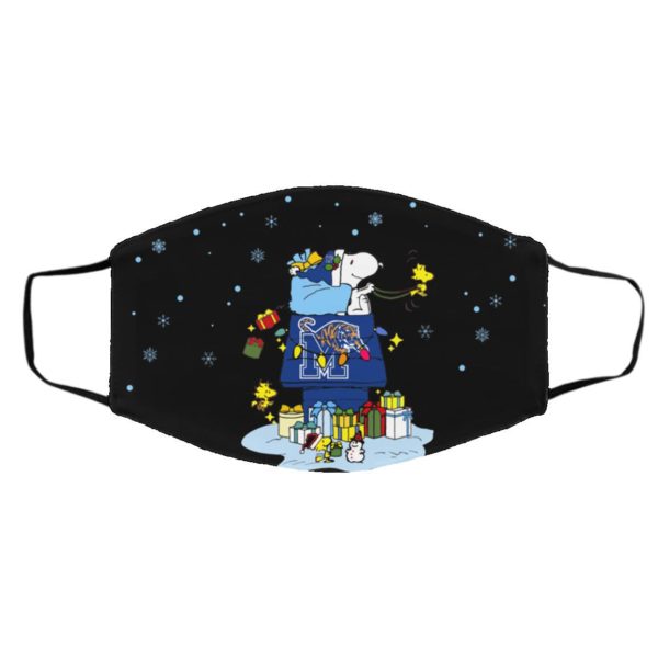 Memphis Tigers Santa Snoopy Wish You A Merry Christmas face mask