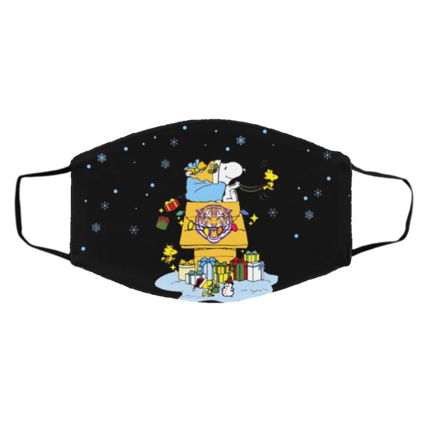 LSU Tigers Santa Snoopy Wish You A Merry Christmas face mask