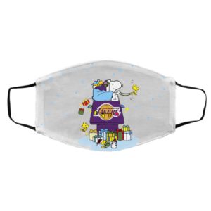 Los Angeles Lakers Santa Snoopy Wish You A Merry Christmas face mask