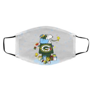 Green Bay Packers Santa Snoopy Wish You A Merry Christmas face mask