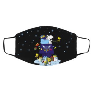 Charlotte Hornets Santa Snoopy Wish You A Merry Christmas face mask